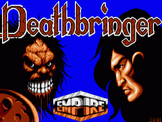 Death Bringer title screen for Amiga
